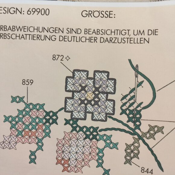 Rico Design Embroidery Tablecloth Kit 69900 Beige Stamped Cross Stitch Linen - Picture 9 of 16